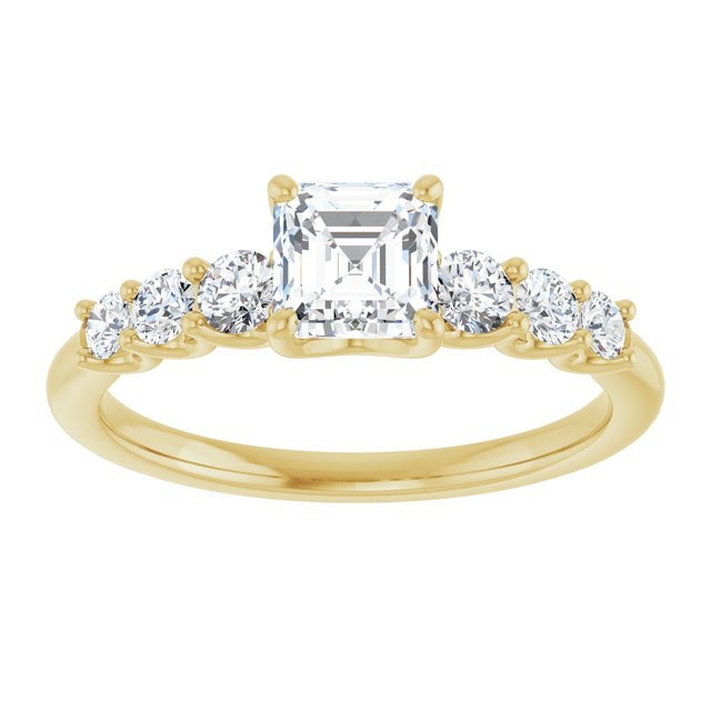 asscher-10K Yellow gold