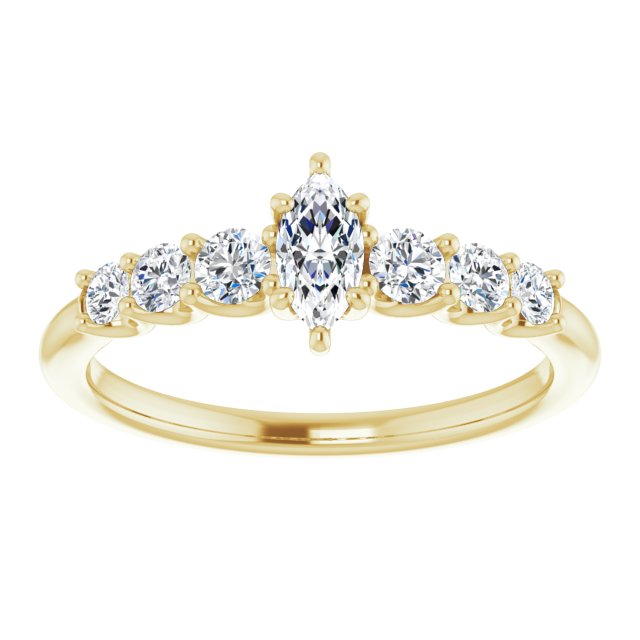 marquise-14K Yellow gold