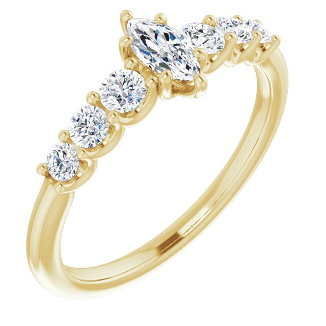 marquise-14K Yellow gold