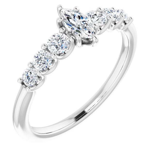 marquise-10K White gold