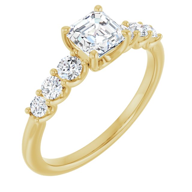 asscher-14K Yellow gold