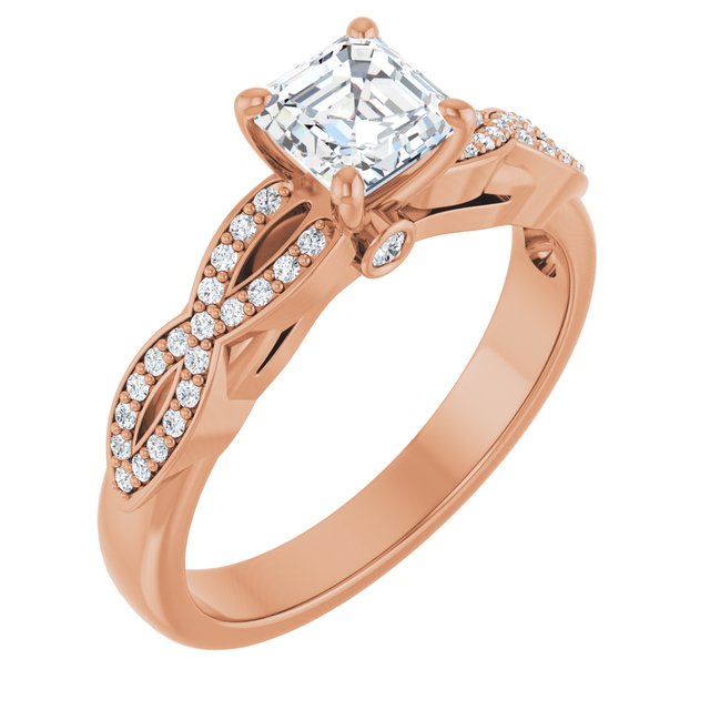 asscher-14K Rose gold