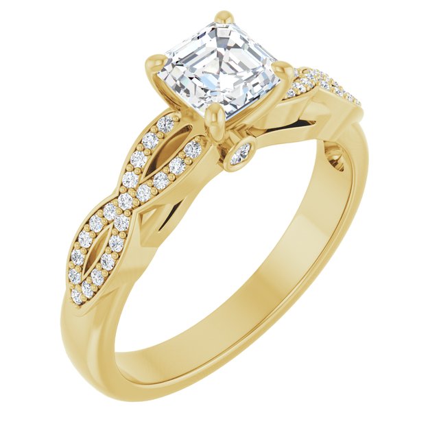 asscher-10K Yellow gold