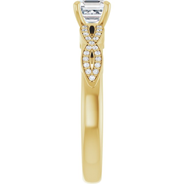 asscher-14K Yellow gold