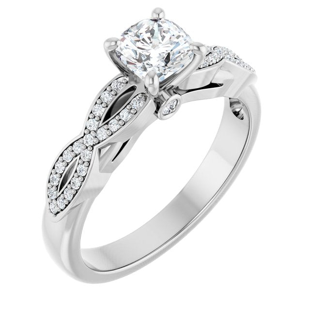 cushion-10K White gold