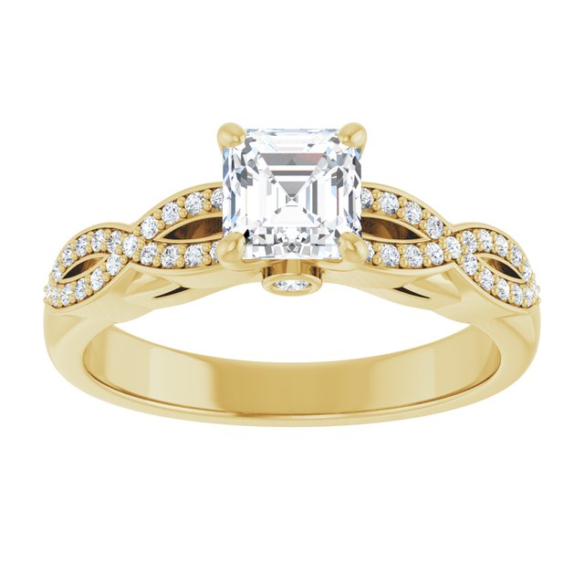 asscher-10K Yellow gold