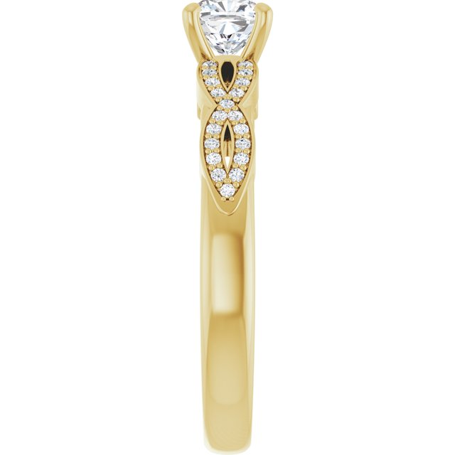 cushion-14K Yellow gold