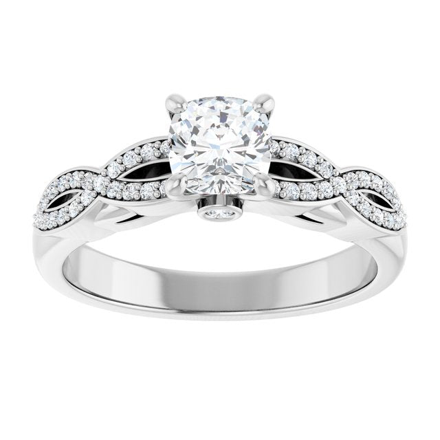 cushion-14K White gold