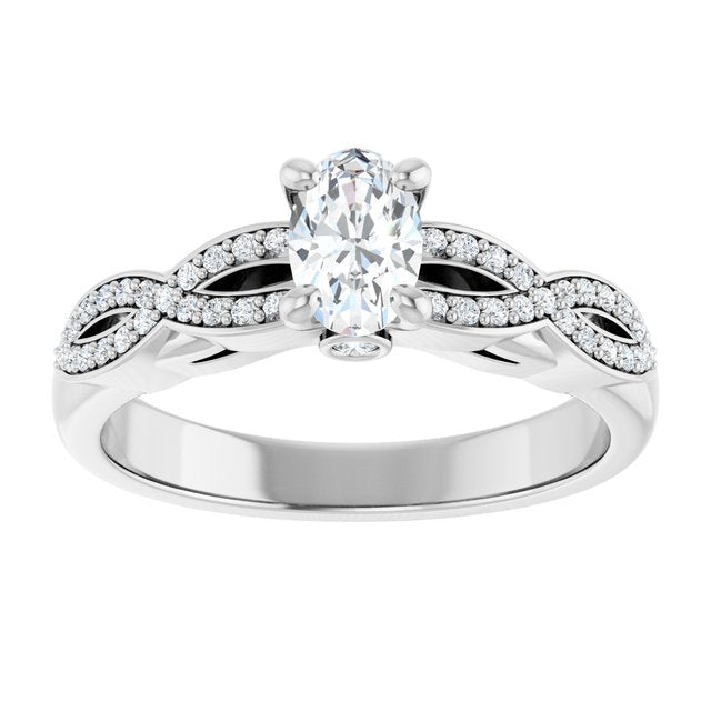 oval-14K White gold