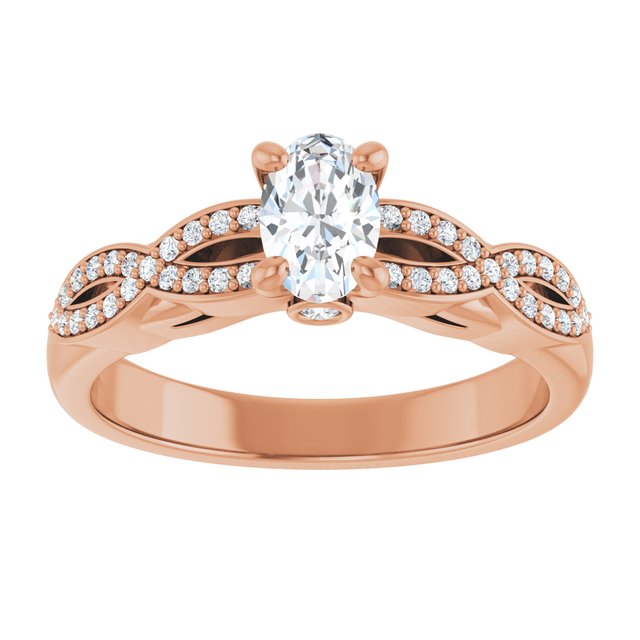 oval-14K Rose gold