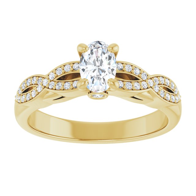 oval-10K Yellow gold