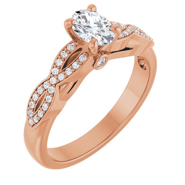 oval-10K Rose gold