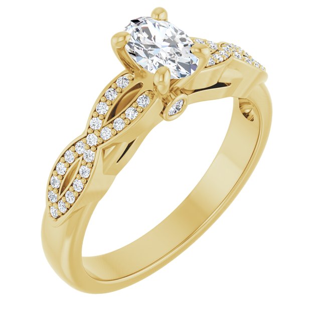 oval-14K Yellow gold