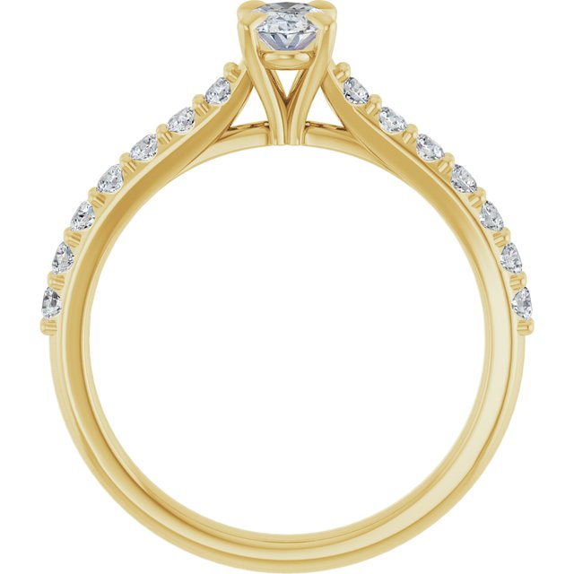 oval-14K Yellow gold