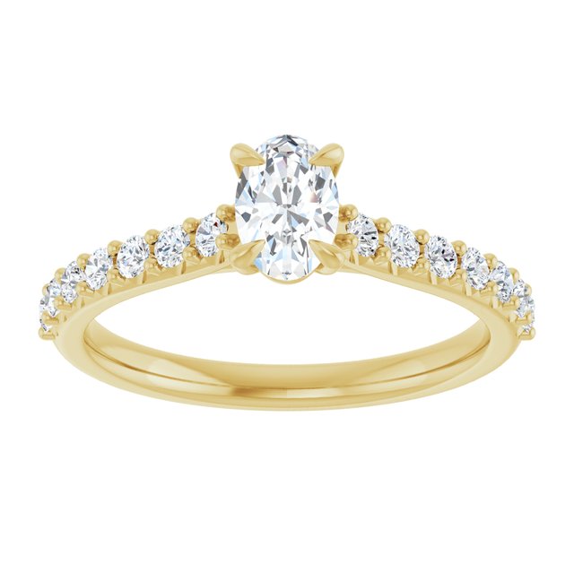 oval-10K Yellow gold