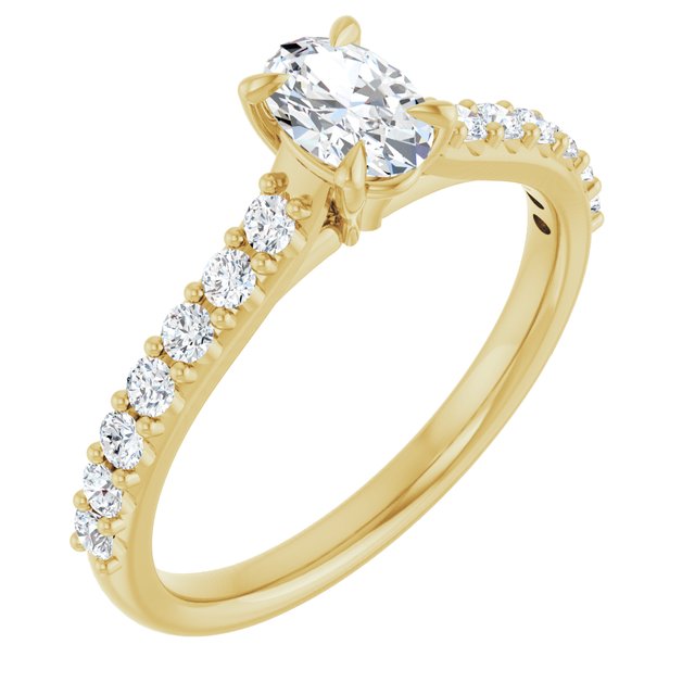 oval-14K Yellow gold