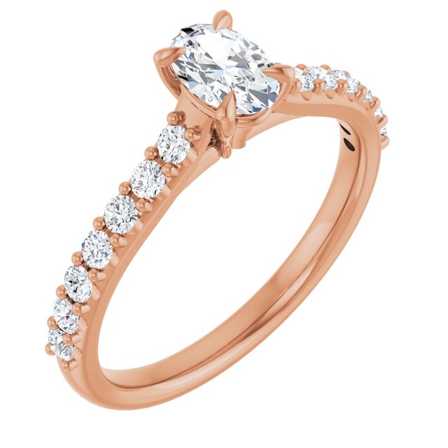 oval-14K Rose gold