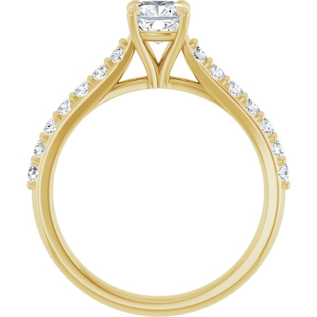cushion-14K Yellow gold
