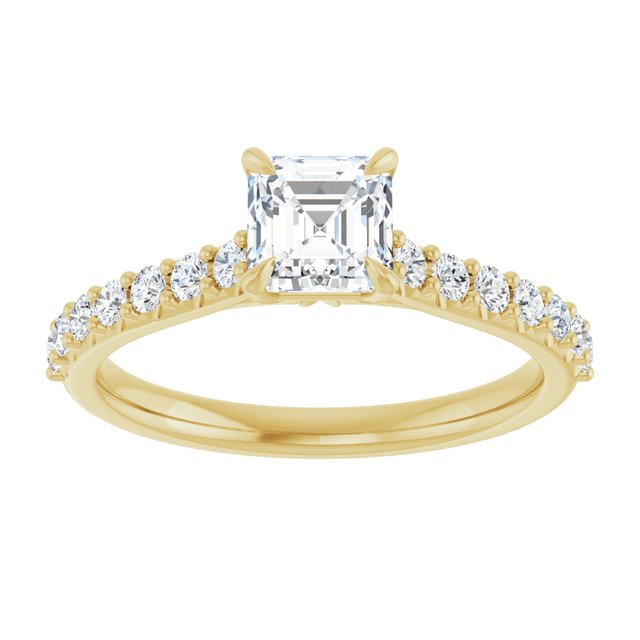 asscher-10K Yellow gold