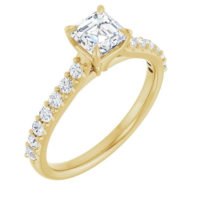 asscher-10K Yellow gold