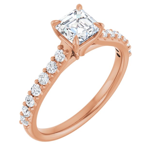 asscher-14K Rose gold