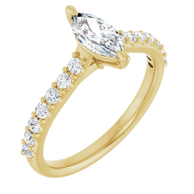 marquise-14K Yellow gold