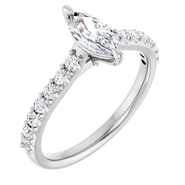 marquise-10K White gold