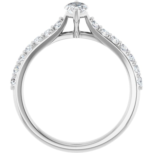 marquise-10K White gold