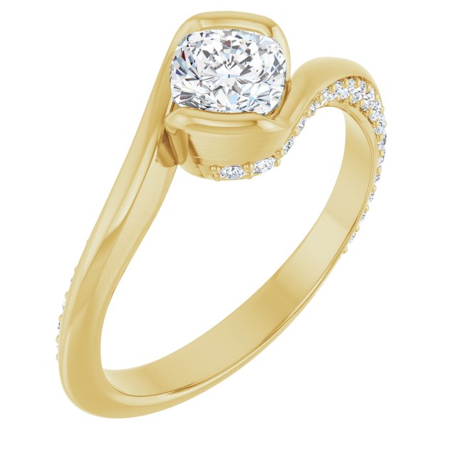 cushion-18K Yellow gold