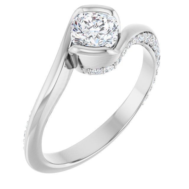 cushion-14K White gold