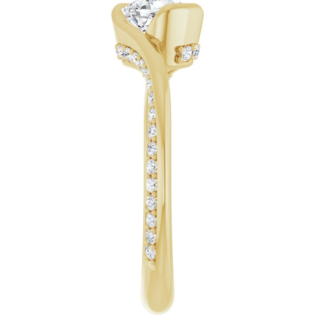 cushion-14K Yellow gold