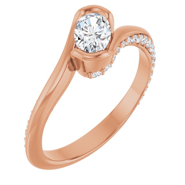 oval-10K Rose gold