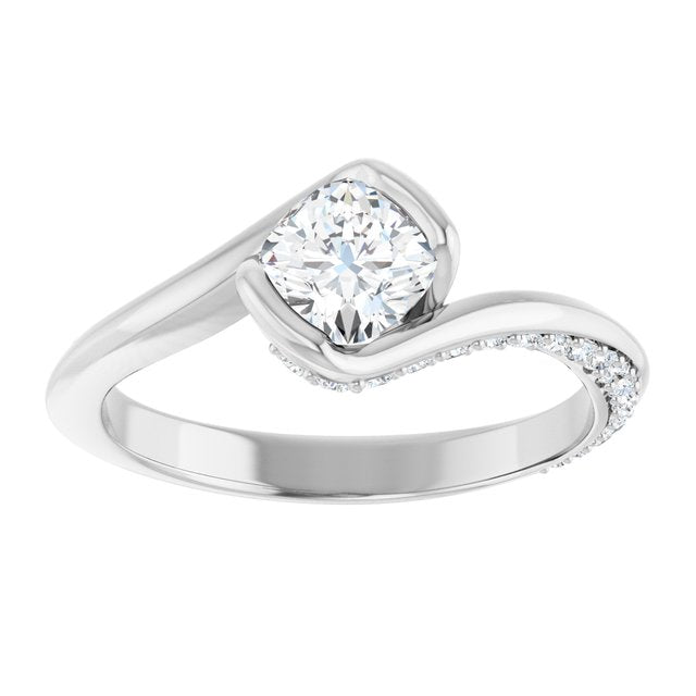 cushion-18K White gold