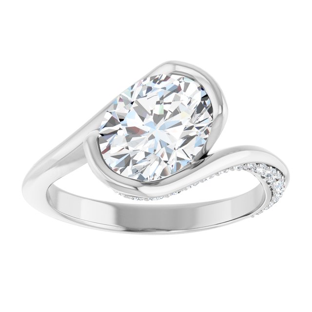 oval-14K White gold