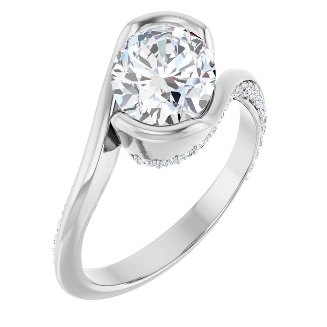 oval-14K White gold