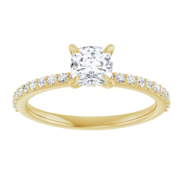 cushion-14K Yellow gold