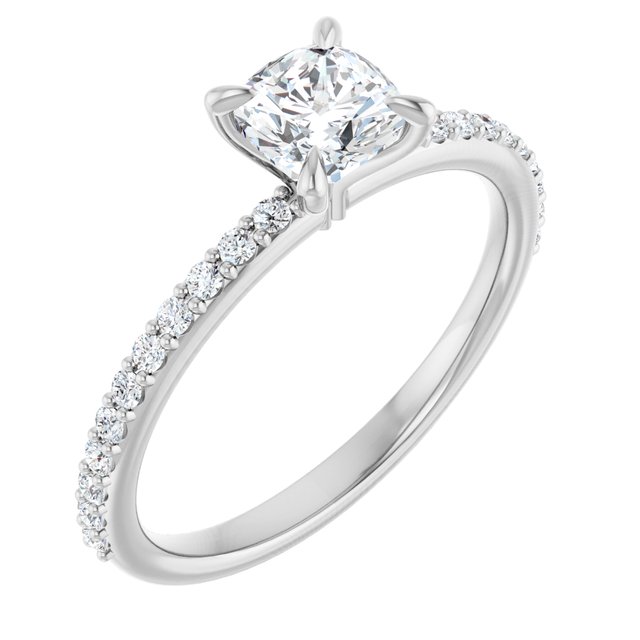 cushion-14K White gold