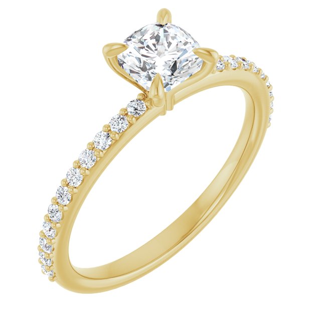 cushion-18K Yellow gold