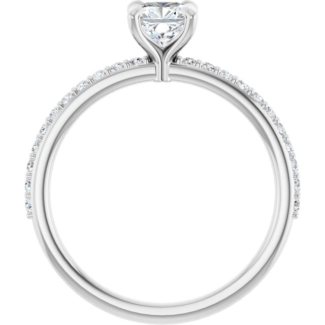 cushion-14K White gold