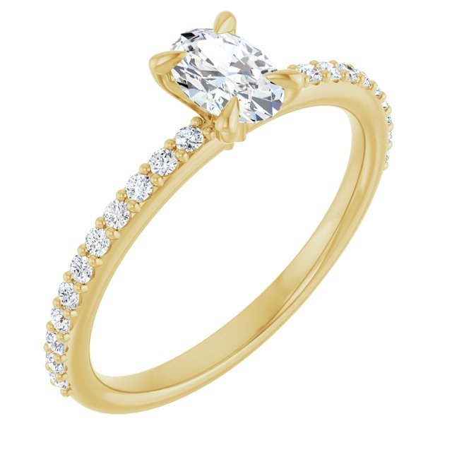 oval-18K Yellow gold