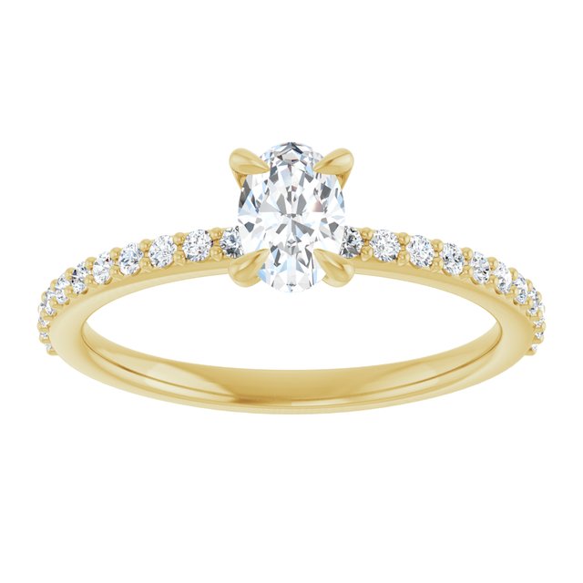 oval-14K Yellow gold