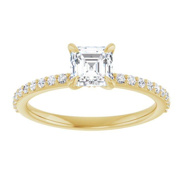 asscher-18K Yellow gold