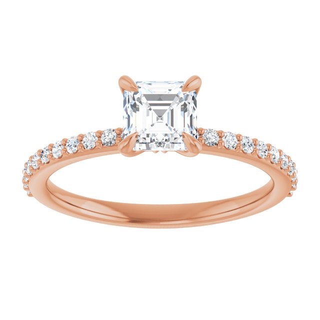 asscher-10K Rose gold