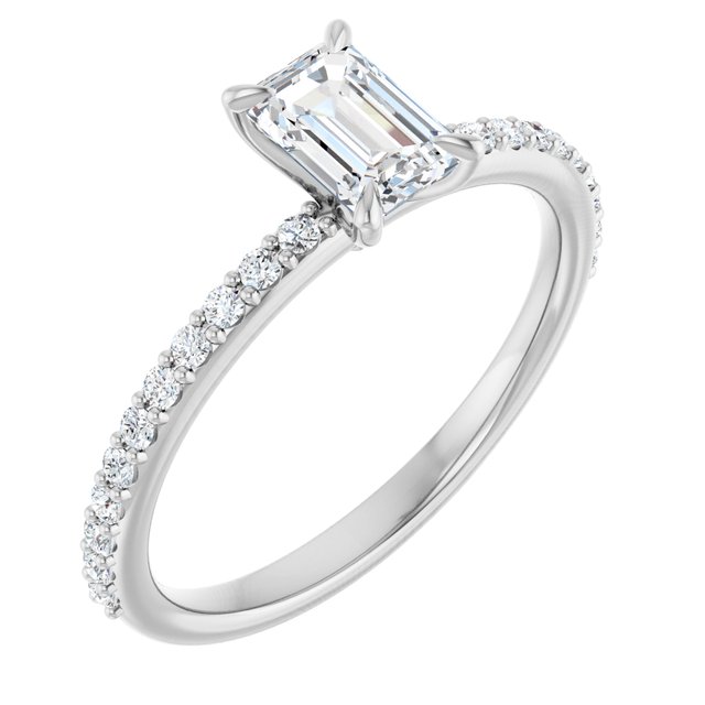 emerald-14K White gold