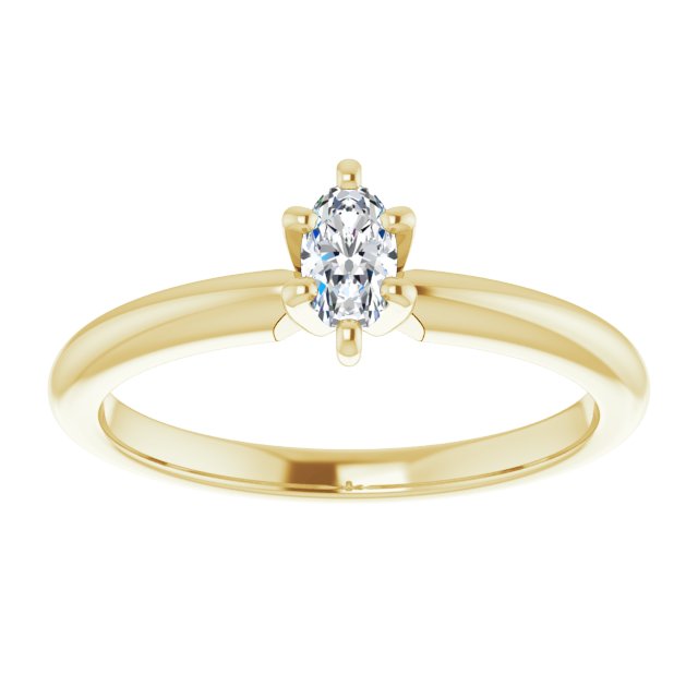 oval-14K Yellow gold