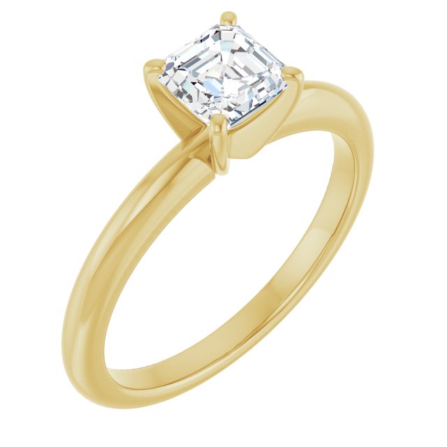 asscher-14K Yellow gold