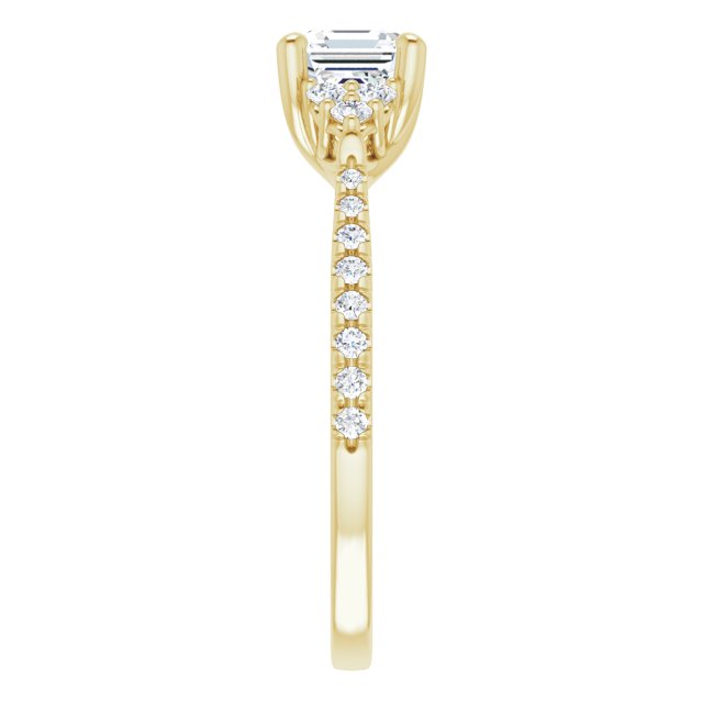asscher-14K Yellow gold