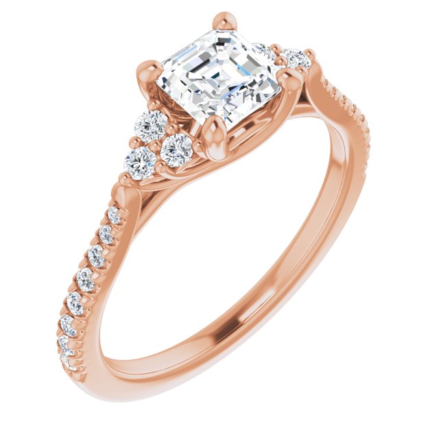 asscher-10K Rose gold