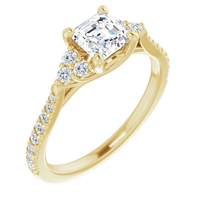 asscher-10K Yellow gold