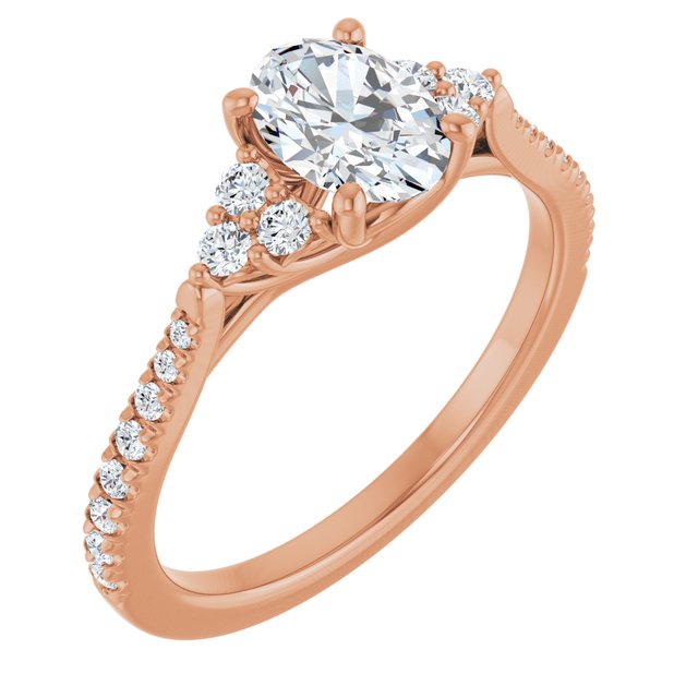 oval-14K Rose gold